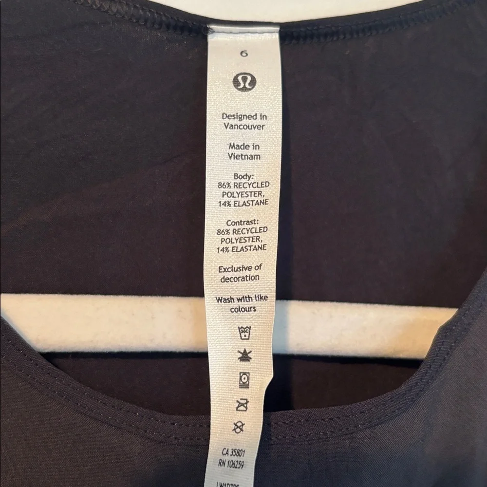 NWT Lululemon Lightweight Stretch Running Airflow In Emboss Black Tank size 6 - Picture 3 of 7